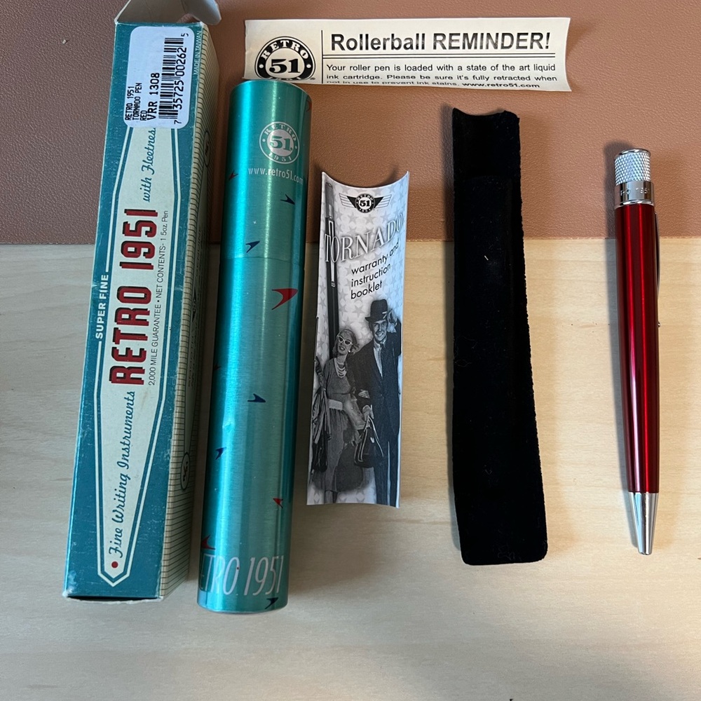 Retro 1951 Tornado: Classic - Red Rollerball Pen